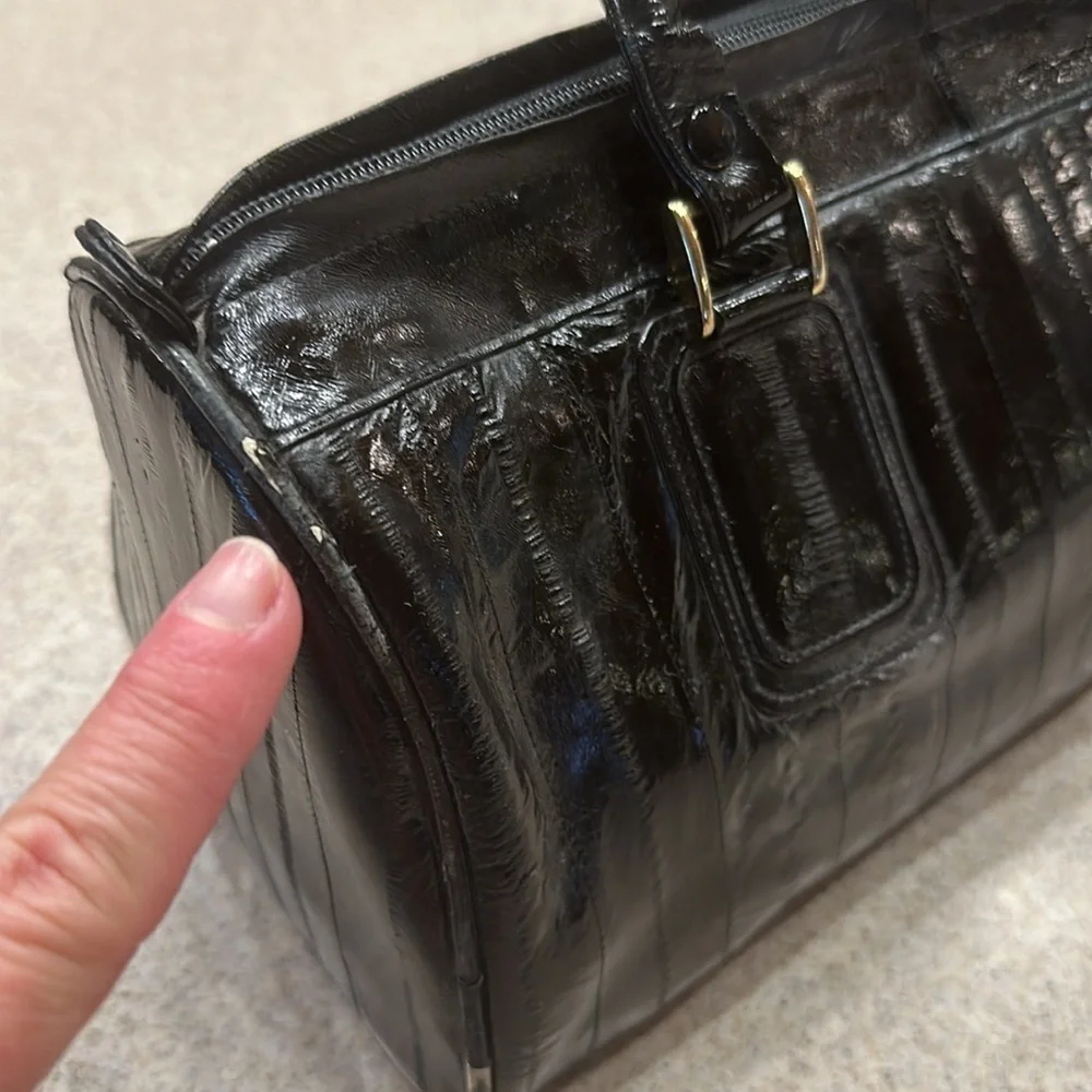 Ladies Vintage Eelskin Handbag in black